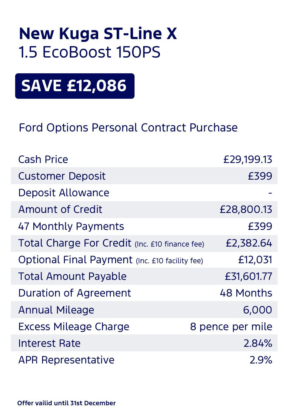 New Ford Kuga ST-Line X Offer
